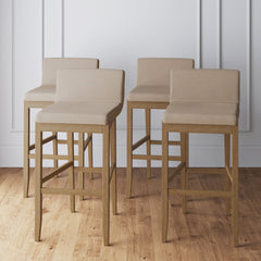 Exposed Wood Back Bar Stools Brown (Set of 4)