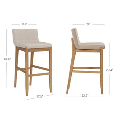 Exposed Wood Back Bar Stools Brown (Set of 4)