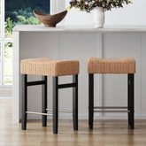 Seagrass Counter Height Bar Stools Black (Set of 2)