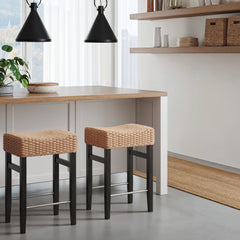 Seagrass Counter Height Bar Stools Black (Set of 2)