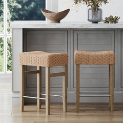 Seagrass Counter Height Bar Stools Brown (Set of 2)