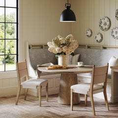Boho Natural Flax & Seagrass Dining Chair (Set of 2)