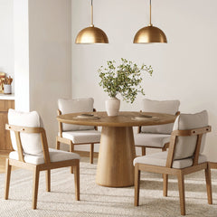 Scandinavian Dining Chair with Back Light Brown (Set of 4)