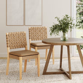 Faux Suede Dining Chair Light Brown (Set of 2)