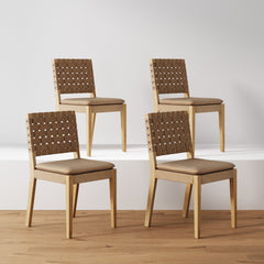 Faux Suede Dining Chair Light Brown (Set of 4)