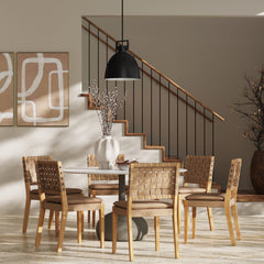 Faux Suede Dining Chair Light Brown (Set of 6)