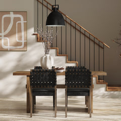 Faux Suede Dining Chairs Black (Set of 4)
