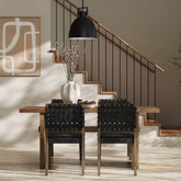 Faux Suede Dining Chairs Black (Set of 4)