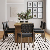 Faux Suede Dining Chairs Black (Set of 6)