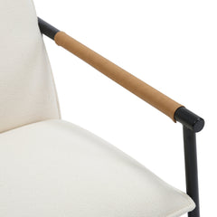 Boucle Fabric & Metal Accent Chair
