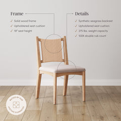 Arched Back Seagrass Dining Chair Light Brown (Set of 4)