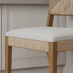 Boucle & Seagrass Dining Chair Light Brown (Set of 6)