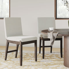 Exposed Back Dining Chairs Dark Brown (Set of 2)