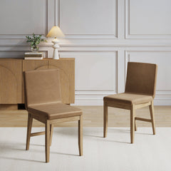 Exposed Back Dining Chair Light Brown (Set of 2)