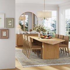 Exposed Back Dining Chairs Light Brown (Set of 6)