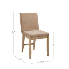 Exposed Back Dining Chair Brushed Light Brown