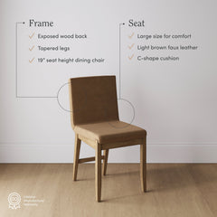Exposed Back Dining Chair Light Brown (Set of 2)