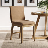 Exposed Back Dining Chair Brushed Light Brown