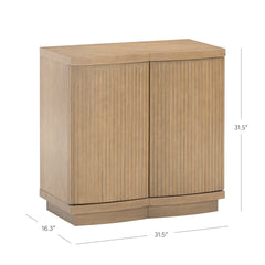 Mid-Century Modern Fluted Accent Cabinet Light Brown