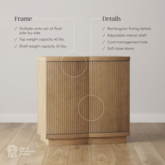 Mid-Century Modern Fluted Accent Cabinet Light Brown