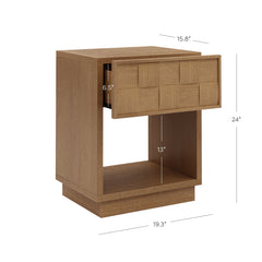 Mid Century Modern 1-Drawer Nightstand Set