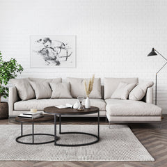 Round Nesting Coffee Table Set Nutmeg