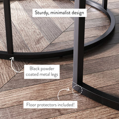 Round Nesting Coffee Table Set Nutmeg