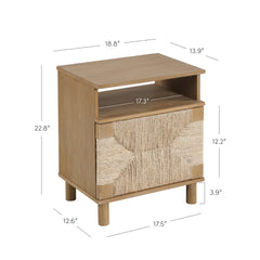 Boho Seagrass Storage Nightstands (Set of 2)
