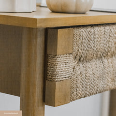 Boho Seagrass Console Tables (Set of 3)