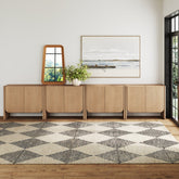 Rounded Wood Accent Cabinet or Large Credenza Raw Oak (Set of 4)