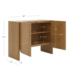 Mid Century Modern Arch Storage Cabinet Light Brown