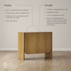 Arched Wood Accent Cabinet or Kitchen Credenza Light Brown (Set of 3)