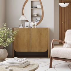 Mid Century Modern Arch Storage Cabinet Light Brown