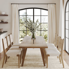 Extendable Bohemian Seagrass Dining Table Set (6 Chairs)