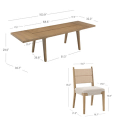 Boho Seagrass Dining Table Set (8 Chairs)