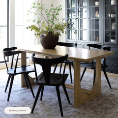 Mid-Century Wood Dining Table for 6 Light Brown