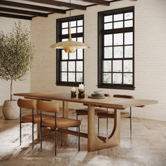 Extendable Mid-Century Faux Leather Dining Table Set (4 Chairs)