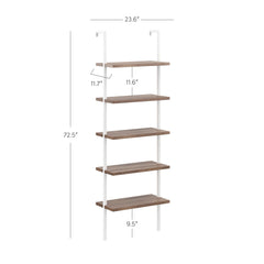 Ladder Bookshelf Oak Matte White Set of 4