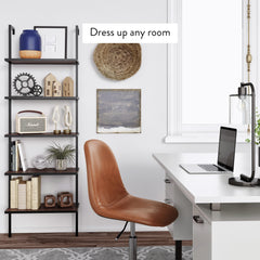 5-Shelf Bookshelf Walnut Matte Black (Set of 4)