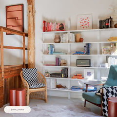 6-Shelf Ladder Bookshelf White (Set of 2)