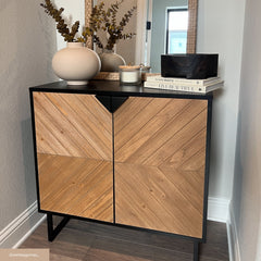 Large Brushed Fir Credenza Console Table (Set of 4)