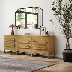Modern 3-Drawer Solid Wood Dresser with Integrated Handles (Set of 3)