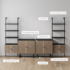 Boho Rattan Entertainment Center