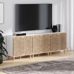 Seagrass Storage Cabinet Credenza White (Set of 3)