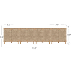 Large Seagrass Storage Cabinet Credenza Raw Oak (Set of 4)