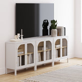 Arched Glass Door TV Console for TVs up to 75" White