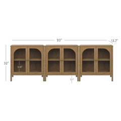 Arched Glass Door TV Console for TVs up to 75" Brown