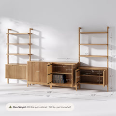 Mid-Century Entertainment Center Warm Pine (2 Cabinets)