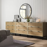 Rattan & Wood Dressers Light Oak (Set of 3)