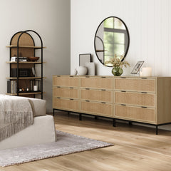 Rattan & Wood Dressers Light Oak (Set of 3)